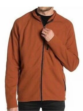 Tailor Vintage Rust Orange Full-Zip Fleece Jacket